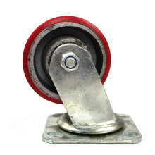 4 inch heavy duty flat plate swivel iron core TPU casters